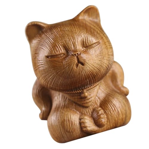 OSOLADY 1Stücke Holzkatze Figur Antike Katzen Statue für Desktop Dekoration Handgeschnitzt aus Verawood Kreative Deko für Büro und Zuhause Einzigartiges Katzenornament OSOLADY 1Stücke Holzkatze Figur Antike Katzen Statue für Desktop Dekoration Handgeschnitzt aus Verawood Kreative Deko für Büro und Zuhause Einzigartiges Katzenornament von OSOLADY