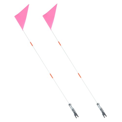OSOLADY 2 Sätze Fahrrad Sicherheitsflagge Stabile Glasfaser Fahnenstange mit Rosa Flagge Einfache Montage Am Gepäckträger Praktisches Zubehör für zusätzliche Sichtbarkeit und im von OSOLADY