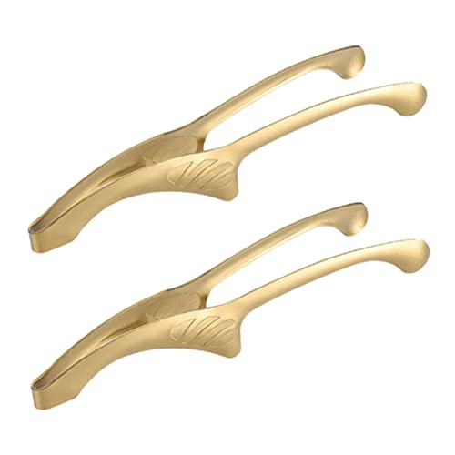 OSOLADY 2 Stück Edelstahl Grillzange Hitzebeständig Leicht und Ergonomisch Multifunktionale Bbq Fleischklammer für Outdoor Grillen Buffet und Picknick Rutschfester Griff Langlebig und von OSOLADY