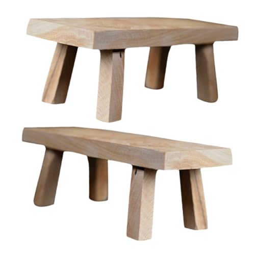OSOLADY 2 Stück Holzhocker Im Rustikalen Stil: Schreibtisch-skulpturen, Dekoration, Rustikale Ausstellungshocker – Für Bücherregale, Couchtische Und Büroräume OSOLADY 2 Stück Holzhocker Im Rustikalen Stil: Schreibtisch-skulpturen, Dekoration, Rustikale Ausstellungshocker – Für Bücherregale, Couchtische Und Büroräume von OSOLADY