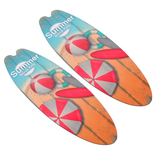 OSOLADY 2 Stück Surfbrett Holzschild Muschel Wand Surf Kreidetafel Pool Surf Strand Dekorationen Für Zuhause Surfbrett Schilder Outdoor Surf Sommer Surfbrett von OSOLADY