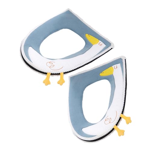 OSOLADY 2 Stück Teiliges Dickes Toilettensitzpolster mit Lustigem Cartoon Design und Aufwendiger Stickerei Waschbar Warm für Winter Passend für Ovalen Toilettensitze für Heimgebrauch von OSOLADY