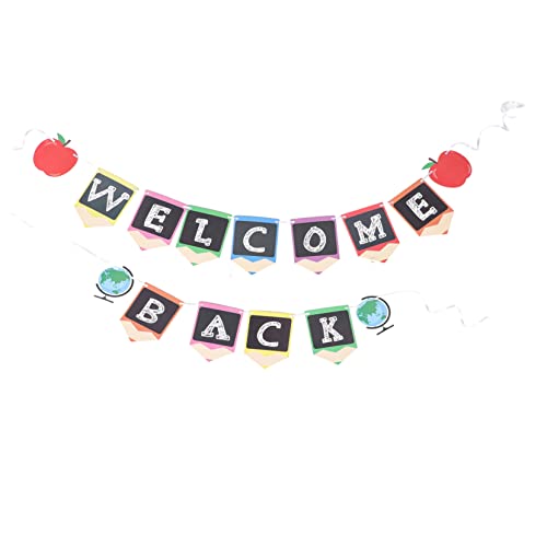 OSOLADY 2 Stück Teiliges Papier Welcome Banner Hängend Dekoratives Rückkehr Schild Schulanfang Klassenzimmer Dekoration Bunte Schul Deko für Party und Fotorequisiten von OSOLADY