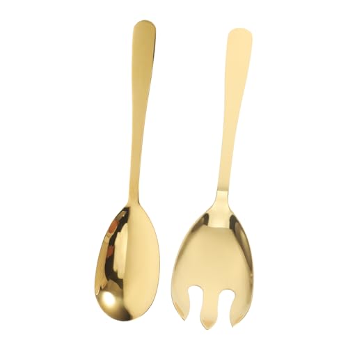 OSOLADY 2-teiliges Salatbesteck-set Aus Edelstahl, Servierlöffel Und Serviergabel-set, Salat-servierutensilien, Küchenbesteck, Tisch-serviergeschirr von OSOLADY