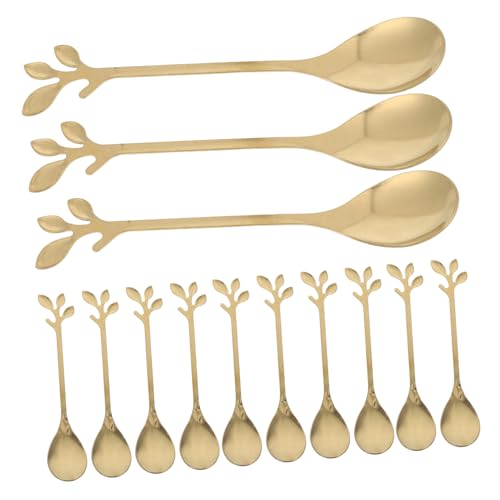 OSOLADY 20 Stück Teiliges Set Goldene Kaffeelöffel aus Mini für Espresso Dessert und Tee für Kleine Portionen und Festliche Anlässe von OSOLADY