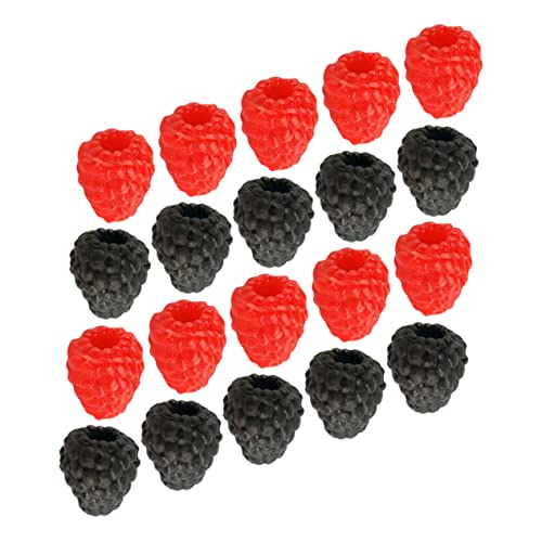 OSOLADY 20Stücke Künstliche Himbeeren Dekoration Realistische Obstmodelle für Küche Esstisch und Fotografie Requisiten für DIY Projekte und Party Layouts von OSOLADY