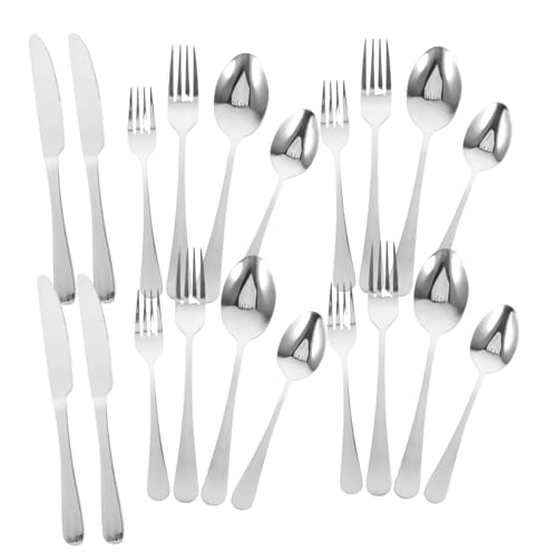 OSOLADY 20pcs Edelstahl -utensilien Set Modernes Silberwaren Wohnstoff Set Forks Spoons Für Küchenhotel Restaurant Dinnerpartys von OSOLADY