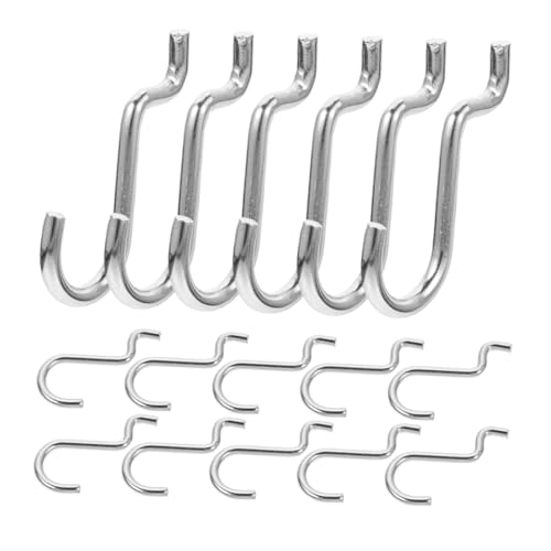 OSOLADY 24 Stück Teiliges Metall Haken für Lochwand Robuste Doppel Draht Pegboard Haken Einfache Montage ohne Werkzeug Vielseitige Aufbewahrungslösung für Werkstatt Garage und von OSOLADY