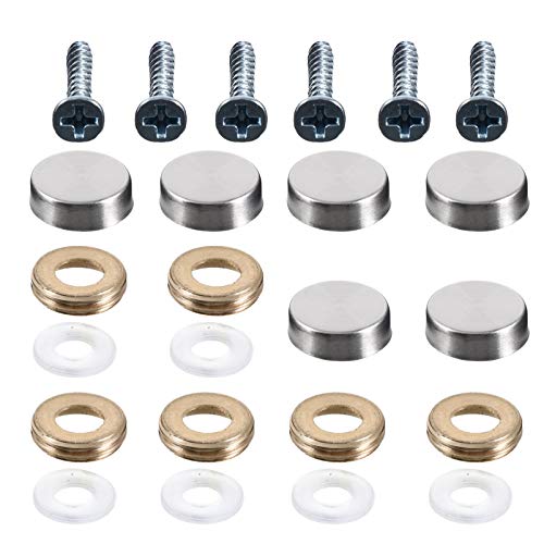 OSOLADY 24Stücke Edelstahlnagel für Spiegelmontage Hochwertige Spiegelschrauben mit Metallkappe für Wandbefestigungen und Dekoration von Möbeln und Bildern OSOLADY 24Stücke Edelstahlnagel für Spiegelmontage Hochwertige Spiegelschrauben mit Metallkappe für Wandbefestigungen und Dekoration von Möbeln und Bildern von OSOLADY