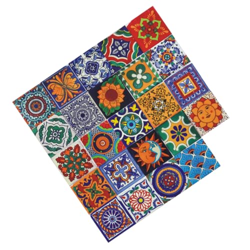 OSOLADY 24Stücke Vintage Mandala Selbstklebende Wandfliesenaufkleber für Küche und Bad Dekorative Fliesenaufkleber im Retro Design und Einfach Anzubringen OSOLADY 24Stücke Vintage Mandala Selbstklebende Wandfliesenaufkleber für Küche und Bad Dekorative Fliesenaufkleber im Retro Design und Einfach Anzubringen von OSOLADY