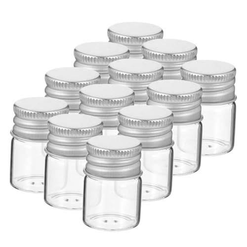 OSOLADY 24st Kleine Portionsabfüllung Aus Glas Puddingflasche Mini-joghurtgläser Winzige Glasgefäße Mit Deckel Minidosen Mit Deckel Kleine Glasflaschen Mit Deckel Transparent Aluminium von OSOLADY