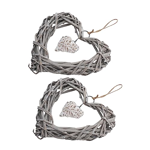 OSOLADY 2Stücke Herzform Weiden Dekoration Handgefertigte Rattan Ornamente für Hochzeits und Wohnraumdeko für Fenster Türen und Festliche Anlässe OSOLADY 2Stücke Herzform Weiden Dekoration Handgefertigte Rattan Ornamente für Hochzeits und Wohnraumdeko für Fenster Türen und Festliche Anlässe von OSOLADY