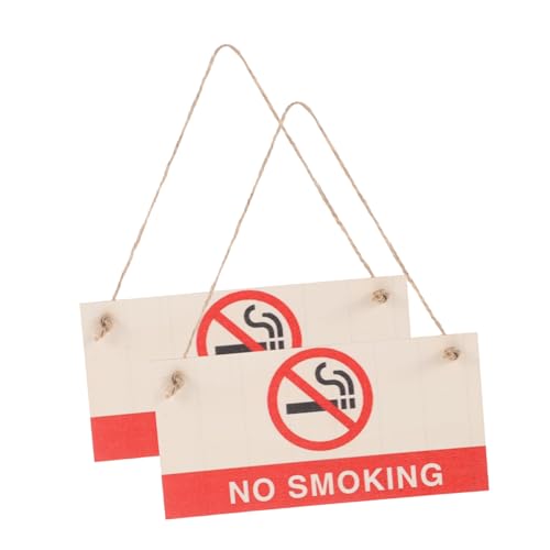 OSOLADY 2Stücke Holz Rauchverbotsschild für Orte Vintage Hinweisschild für Restaurants und Leicht Erkennbare und Einfach zu Installierende Warnschilder von OSOLADY