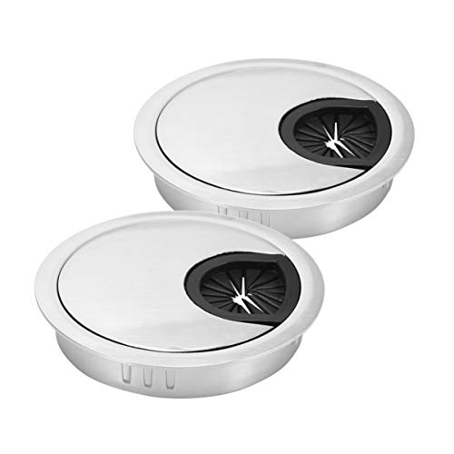 OSOLADY 2Stücke Kabeldurchführung für Schreibtische Zinklegierung mit Gebürsteter Oberfläche Kabelabdeckung für Home Office und Silber OSOLADY 2Stücke Kabeldurchführung für Schreibtische Zinklegierung mit Gebürsteter Oberfläche Kabelabdeckung für Home Office und Silber von OSOLADY