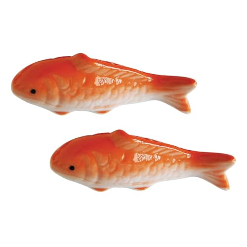 OSOLADY 2Stücke Keramik Ornamente für Aquarien Schwimmende Fische Dekoration mit Exquisiter Handwerkskunst und Retro Design für Garten und Teichgestaltung OSOLADY 2Stücke Keramik Ornamente für Aquarien Schwimmende Fische Dekoration mit Exquisiter Handwerkskunst und Retro Design für Garten und Teichgestaltung von OSOLADY
