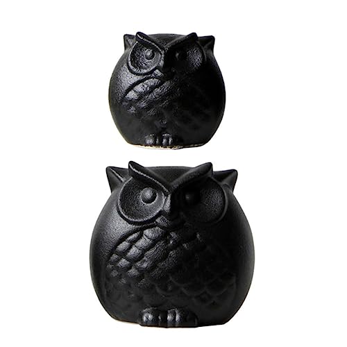 OSOLADY 2Stücke Keramikeulen Statuen Tischdekoration Schwarz für Büro und Zuhause Handgefertigte Tierfiguren mit Feinen Details für Schreibtisch und Regale OSOLADY 2Stücke Keramikeulen Statuen Tischdekoration Schwarz für Büro und Zuhause Handgefertigte Tierfiguren mit Feinen Details für Schreibtisch und Regale von OSOLADY