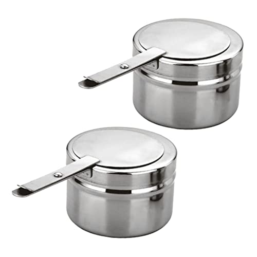OSOLADY 2Stücke Kraftstoffhalter für Chafer Brennstoffbox mit Deckel für Buffets und Grillpartys Tropffrei Rostfrei Langlebig von OSOLADY