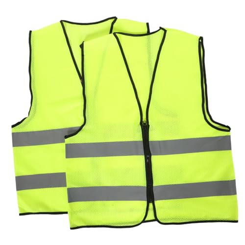 OSOLADY 2Stücke Neongrüne Warnwesten mit Reflektierenden Streifen Atmungsaktive Bauweste für Outdoor Aktivitäten Flexible Größenanpassung und Hoher Tragekomfort für Bauverkehr OSOLADY 2Stücke Neongrüne Warnwesten mit Reflektierenden Streifen Atmungsaktive Bauweste für Outdoor Aktivitäten Flexible Größenanpassung und Hoher Tragekomfort für Bauverkehr von OSOLADY