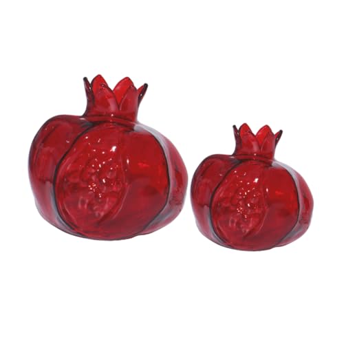 OSOLADY 2Stücke Rote Granatapfel Glasvase Fruchtform Neuartige Blumenvase Für Künstliche Blumenarrangements Moderne Tischdeko Für Hochzeit Und Heimdekoration Große Und Kleine Vase OSOLADY 2Stücke Rote Granatapfel Glasvase Fruchtform Neuartige Blumenvase Für Künstliche Blumenarrangements Moderne Tischdeko Für Hochzeit Und Heimdekoration Große Und Kleine Vase von OSOLADY