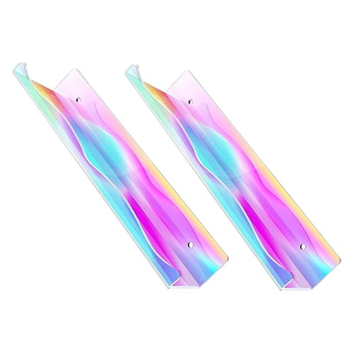 OSOLADY 2Stücke Schwimmendes Wandregal für Badezimmer Transparentes Display Regal Vielseitiger Organizer für Bücher und Dekoration Langlebig und Modern von OSOLADY