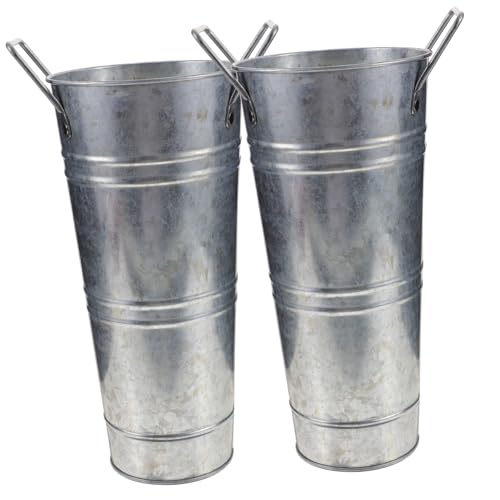 OSOLADY 2Stücke Vintage Blütenschaufel Eimer aus Verzinktem Metall Dekorative Blumenvasen für Hochzeiten und Wohnkultur Retro Pflanzer für Trockenblumen und Pflanzen OSOLADY 2Stücke Vintage Blütenschaufel Eimer aus Verzinktem Metall Dekorative Blumenvasen für Hochzeiten und Wohnkultur Retro Pflanzer für Trockenblumen und Pflanzen von OSOLADY