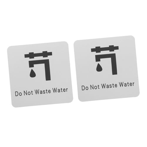 OSOLADY 2Stücke Wasserschutzschilder aus Aluminium Selbstklebende Küchenwarnaufkleber Wassereinsparung für Haushalte und Plätze von OSOLADY