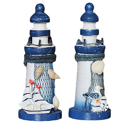 OSOLADY 2pcs Mini Holzleuchtturm Ornament Mediterraner Stil Dekorativ Nautischer Leuchtturm Zufälliger Stil OSOLADY 2pcs Mini Holzleuchtturm Ornament Mediterraner Stil Dekorativ Nautischer Leuchtturm Zufälliger Stil von OSOLADY