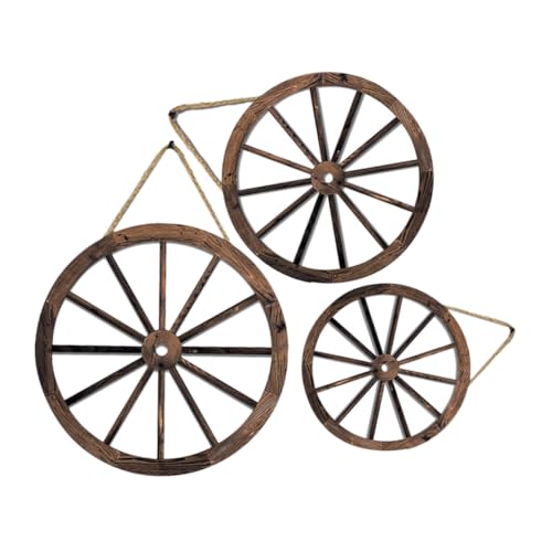 OSOLADY 3 Stück Rad-wanddekoration Aus Massivem Holz Pfannenständer Für Arbeitsplatten Land Rollwagen Räder Westernwagenräder Ländliche Einrichtung Faltbarer Lauf Hanfseil OSOLADY 3 Stück Rad-wanddekoration Aus Massivem Holz Pfannenständer Für Arbeitsplatten Land Rollwagen Räder Westernwagenräder Ländliche Einrichtung Faltbarer Lauf Hanfseil von OSOLADY