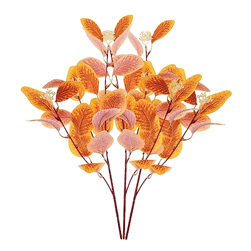 OSOLADY 3 Stück Teiliges Eukalyptus Kunstpflanze Künstliche für Stilvolle Innendekoration für Esstisch Wohnzimmer und Herbstkranzgestaltung von OSOLADY