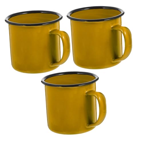 OSOLADY 3 Stück Teiliges Vintage Eisenbecher Henkel Kleine Teetassen für Haushalt Büro Hitzebeständig Langlebig Einfach zu Reinigen Praktischer Trinkbecher für Heißgetränke von OSOLADY