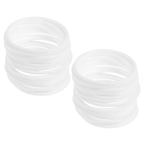 OSOLADY 30stücke Kunststoffringe Für DIY-projekte Weiße Blumenkränze Und Wanddekoration Robuste Glatte Makramee-Ringe Für Kreative Bastelideen von OSOLADY