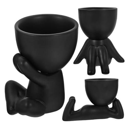 OSOLADY 3Stücke Keramik Sukkulenten Blumentöpfe Menschenform Kleiner Bonsai Topf für Sukkulenten und Kleine Pflanzen Dekorative Übertöpfe für Tisch und OSOLADY 3Stücke Keramik Sukkulenten Blumentöpfe Menschenform Kleiner Bonsai Topf für Sukkulenten und Kleine Pflanzen Dekorative Übertöpfe für Tisch und von OSOLADY
