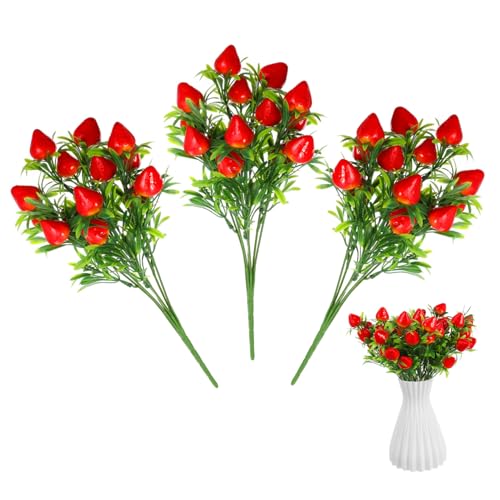 OSOLADY 3Stücke Künstliche Erdbeerpflanze Dekorative Blumenarrangements für Zuhause Material Wiederverwendbar für Wohnzimmer Garten und DIY Projekte OSOLADY 3Stücke Künstliche Erdbeerpflanze Dekorative Blumenarrangements für Zuhause Material Wiederverwendbar für Wohnzimmer Garten und DIY Projekte von OSOLADY