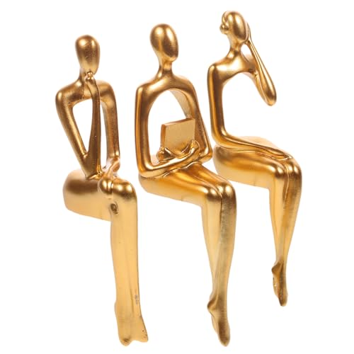 OSOLADY 3Stücke Teiliges Abstrakte Denkerfigur aus Harz Moderne Skulptur für Bücherregal Schreibtisch und Wohnzimmerdekoration Wohnaccessoire für Schlafzimmer und Büro OSOLADY 3Stücke Teiliges Abstrakte Denkerfigur aus Harz Moderne Skulptur für Bücherregal Schreibtisch und Wohnzimmerdekoration Wohnaccessoire für Schlafzimmer und Büro von OSOLADY