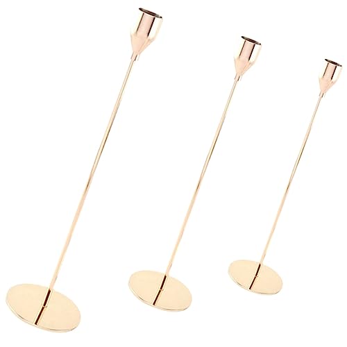 OSOLADY 3Stücke Teiliges Goldene Metall Kerzenhalter für Stabkerzen Tischdeko für Hochzeiten Feiern und Romantische Abendessen Großer Mittlerer und Kleiner Halter OSOLADY 3Stücke Teiliges Goldene Metall Kerzenhalter für Stabkerzen Tischdeko für Hochzeiten Feiern und Romantische Abendessen Großer Mittlerer und Kleiner Halter von OSOLADY