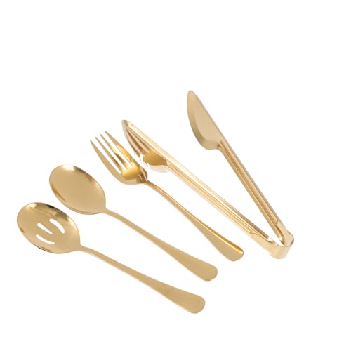 OSOLADY 4 Stück Teiliges Lebensmittelzangen Goldfarben Servierbesteck für Zuhause Ergonomisch Kompakt Vielseitig für Grill Buffet und Familienessen OSOLADY 4 Stück Teiliges Lebensmittelzangen Goldfarben Servierbesteck für Zuhause Ergonomisch Kompakt Vielseitig für Grill Buffet und Familienessen von OSOLADY
