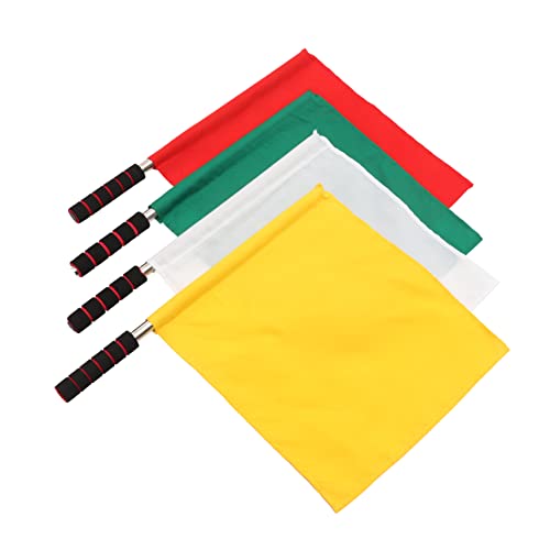 OSOLADY 4 Stück Schiedsrichter Hand Flagge Rutschfeste Signal Flaggen für Sportspiele Leuchtende Farben Tragbare Fahnen für Wettkämpfe von OSOLADY