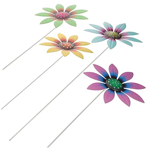 OSOLADY 4Stücke Teiliges Eisenblumenstecker für Garten Langlebige Wetterfeste Hofdekoration mit Realistischen Mustern Blumen für Außenbereich für Vorgarten von OSOLADY