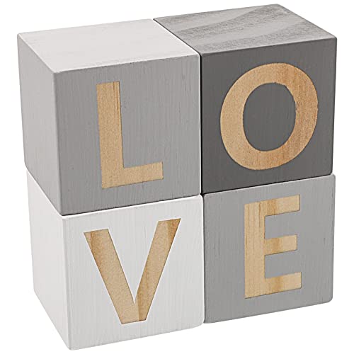 OSOLADY Love Holzblock Ornament 4 Stück Nordischer Stil Heimdekoration Schreibtischdekor Romantisches Design OSOLADY Love Holzblock Ornament 4 Stück Nordischer Stil Heimdekoration Schreibtischdekor Romantisches Design von OSOLADY