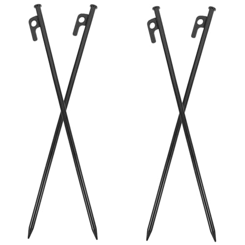 OSOLADY 4Stücke Zeltheringe Hochleistungsstahl für Outdoor Camping Robuste Erdanker für Zelte und Baldachine Schwarz Wetterfest und von OSOLADY