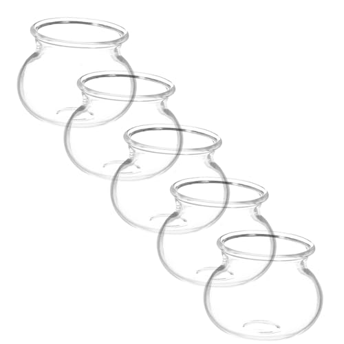 OSOLADY 5stücke Miniatur Fischglas Teilig Zubehör Für Puppenhaus Miniaturszenen Dekoratives Glas-Aquarium Für Garten Schreibtisch Entspannendes Bastelprojekt Für Kreative Bastler von OSOLADY