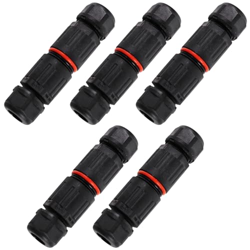 OSOLADY 5Stücke Kabelverschraubung Wasserdichter Elektrostecker für Außengeräte für LED Außenleuchten und Straßenlaternen Einfache Installation ohne Werkzeug von OSOLADY