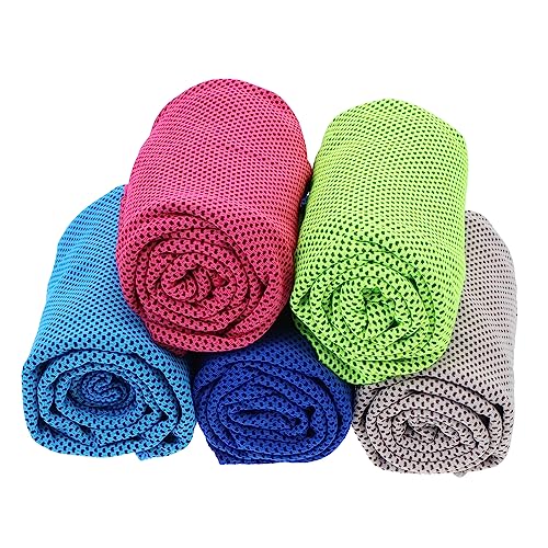 OSOLADY 5Stücke Kühlhandtücher Schnelltrocknende Eisgesicht Handtücher für Yoga Sport Fitness und Outdoor Ultraleichtes Atmungsaktives Material für Sofortige Abkühlung OSOLADY 5Stücke Kühlhandtücher Schnelltrocknende Eisgesicht Handtücher für Yoga Sport Fitness und Outdoor Ultraleichtes Atmungsaktives Material für Sofortige Abkühlung von OSOLADY