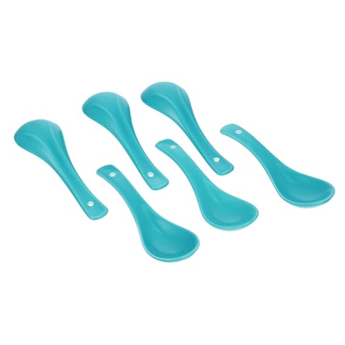 OSOLADY 6 Stück Keramik Suppenlöffel Ergonomisch Geformt Vielseitig Einsetzbar für Suppe Reis und Brei Lebensmittelecht Glatte Verarbeitung Praktische Küchen Esstisch Besteckteile von OSOLADY