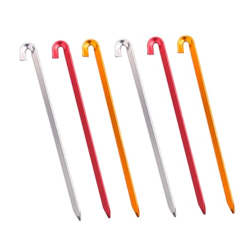 OSOLADY 6Stücke Camping Zeltpfähle Aluminiumlegierung Robuste Und Langlebige Outdoor Heringe Für Zeltplatz Im Freien Für Hartes Und Terrain von OSOLADY