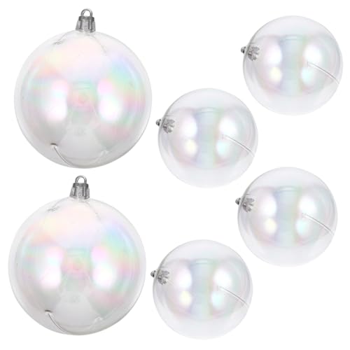OSOLADY 6Stücke Schillernde Weihnachtsbaum Ornamente Transparente Kugeln für DIY Dekoration für Weihnachten Partys Hochzeiten und Feiern mit Haken zum Einfachen Aufhängen OSOLADY 6Stücke Schillernde Weihnachtsbaum Ornamente Transparente Kugeln für DIY Dekoration für Weihnachten Partys Hochzeiten und Feiern mit Haken zum Einfachen Aufhängen von OSOLADY