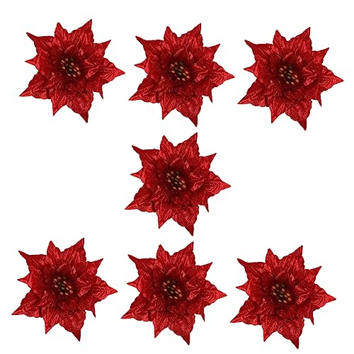 OSOLADY 7Stücke Teiliges Weihnachtsglitterblumen Künstliche Dekorative Blumen für Kränze und Festlichkeiten für Weihnachtsdeko DIY Bastelprojekte und Festliche Arrangements OSOLADY 7Stücke Teiliges Weihnachtsglitterblumen Künstliche Dekorative Blumen für Kränze und Festlichkeiten für Weihnachtsdeko DIY Bastelprojekte und Festliche Arrangements von OSOLADY