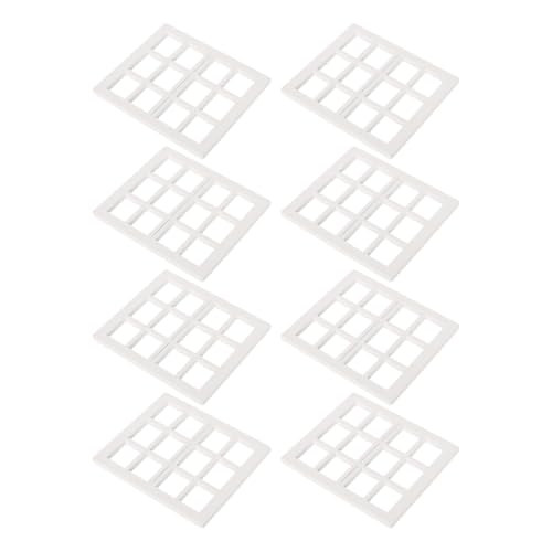 OSOLADY 8 Stück Mini-Fensterrahmen aus Holz – Simulation winziger Puppenfensterrahmenmodelle für Puppenhausmöbel, Bastelzubehör von OSOLADY