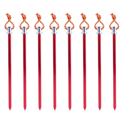OSOLADY 8Stücke Aluminiumlegierung Zeltnägel mit Schnur Tragbare Camping Bodennägel für Robusten Halt Weichem und Untergrund für Outdoor Aktivitäten OSOLADY 8Stücke Aluminiumlegierung Zeltnägel mit Schnur Tragbare Camping Bodennägel für Robusten Halt Weichem und Untergrund für Outdoor Aktivitäten von OSOLADY