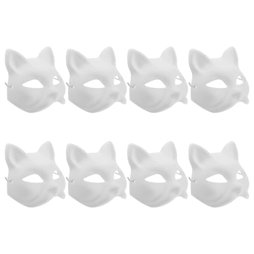 OSOLADY 8stücke Unbemalte Tier Masken Papiermasken Blanko Masken Für Cosplay Party Maskerade Hochzeit Bastelarbeiten DIY von OSOLADY